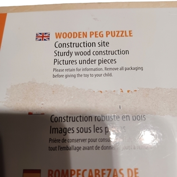 melissa & Doug Construction Site Vehicles Wooden Peg Puzzle (6 pcs) - Picture 5 of 5